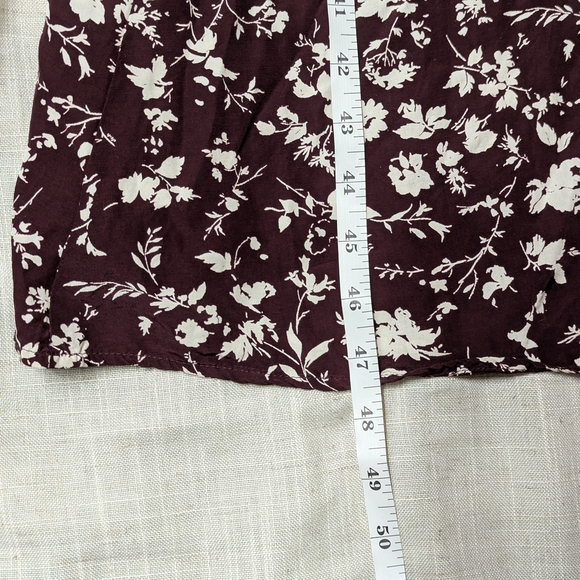 J.Crew Vintage Floral Button-Front Maxi Dress Maroon & Cream Size 10 Made in USA - Picture 11 of 12